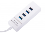 "Fusion Hub" USB 3.0 prievadų skirstytuvas 4 prievadų skirstytuvo adapteris | balta