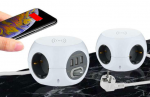 Ilgintuvas su USB lizdais/belaid. įkrov. Mini Cube Electraline 3-v./1.5m/3x1.5mm2