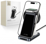 Tech Protect 3 viename indukcinis įkroviklis i&scaron;maniesiems telefonams ir &bdquo;Apple Watch&ldquo; ausinėms, 15 W, juodas