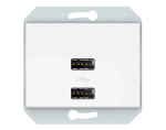 USB maitinimo lizdas QR1000, 2 vietų, 5V DC 3,4 A b/r, baltos sp.