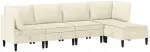 Sofa Svetainės baldų komplektas 5 vnt. Kreminė Audinys