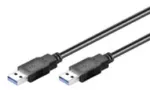 Goobay 0.5 m USB 3.0 A/A, 0.5 m, USB A, USB A, USB 3.2 Gen 1 (3.1 Gen 1), Vyr./Vyr., Juoda