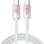 Joyroom S-A42 Crystal-Clear serijos duomenų perdavimo ir įkrovimo kabelis | USB-C į USB-C | 30W | 1.2m | balta