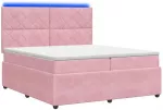 Lova LED lovos čiužinys su LED ap&scaron;vietimu Rožinė 200 x 200 cm