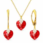 Diamond Sky Jewelry Sidabrinis papuo&scaron;alų rinkinys moterims &bdquo;Cute Valentine (Light Siam)&ldquo; su Swarovski&reg; kristalais