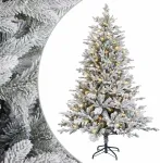 Dirbtinė Sulankstoma Kalėdų Eglutė 120 cm 150 LED &Scaron;ilta balta