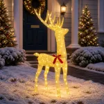 3D Kalėdų elnias LOVIISA 140 LED &Scaron;ilta balta 70 x 26 x 128 cm