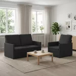 Sofa Sofos komplektas 2 vnt. Juoda Audinys