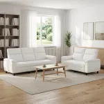 Sofa Sofos komplektas 2 vnt. Balta Audinys