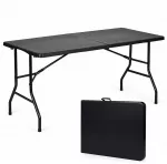 Sudedamas sodo kateringinis stalas 153×70 cm, lagamino tipo, juodas MultiGarden