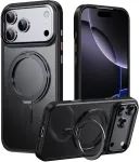 Dėklas Marka Niezdefiniowana - Magnetic Case with Rotating Stand iPhone 18 Pro Max / 17 Pro Max TPU Acrylic MagSafe - Juodas