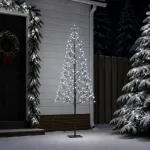 LED girliandų Kalėdų eglutė Juoda 180 cm Plienas 196 LED