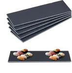 Relaxdays &Scaron;iferinės lėk&scaron;tės, 6 vnt., 30 x 10 cm, sūriui ir desertams patiekti, serviravimo lėk&scaron;tė su žymėjimu, antracito spalvos