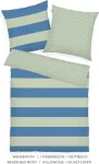 Tom Tailor renforc&eacute; patalynės komplektas 70 x 90 cm + 140 x 200 cm, 100% medvilnė/renforc&eacute; su reversiniu motyvu ir spalvotu užtrauktuku, ry&scaron;kūs dryžiai žalia, mėlyna (žalias leaf & cool mėlynas)