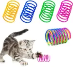 Taimeimao 20 vnt. kačių žaislų rinkinys, plastikinės spiralinės spyruoklės, spiralinis žaislas katei, naujovi&scaron;kos spalvingos spiralinės spyruoklės naminiams gyvūnams, spiralinė spyruoklė katėms
