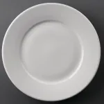 Olympia Athena lėk&scaron;čių rinkinys su plačiu kra&scaron;tu, 25 cm, 12 vienetų, baltas, itin blizgus porcelianas, galima plauti indaplovėje ir naudoti mikrobangų krosnelėje, Bs4034 sertifikuotas naudojimui vie&scaron;bučiuose, Cc209