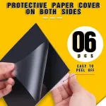 Quotre, 6 juodų akrilo lak&scaron;tų pakuotė, 150 x 150 x 2 mm akrilo diskai, plastikinė plok&scaron;tė su apsaugine plėvele ženklams, "pasidaryk pats", ekspozicijai, amatams, tapybai