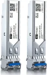 &Scaron;akotuvas 2 vnt. 1.25g Single Mode Sfp Lc modulis, 1000base-lx/lh &scaron;viesolaidinis siųstuvas-imtuvas, skirtas Netgear Agm732f, Ubiquiti Unifi Uf-sm-1g, Mikrotik, Intel, D-link ir daugiau (smf, 1310nm, 20km, Ddmm)