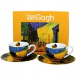 Dvi 110 ml talpos puodeliai su lėk&scaron;tutėmis kavai Espresso Van Gogh Terrace At Night