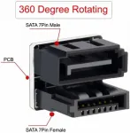 Default Adapteris Sata 7-pin Moteri&scaron;kas į 7-pin Vyri&scaron;kas 360&deg; Kampinis