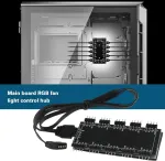 Ototec 10 kanalų rgb &scaron;akotuvas pc korpuso ventiliatoriaus &scaron;akotuvas cpu au&scaron;inimo &scaron;akotuvas pc pagrindinės plok&scaron;tės rgb ventiliatoriaus ilgiklis rgb led skirstytuvo &scaron;akotuvas, skirtas pc staliniam kompiuteriui 12 v 4 kontaktų