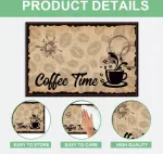 Rank&scaron;luostis Wadorn Padėkliukų rinkinys su kavos motyvu, 6 vnt. 30 x 45 cm Kavos laiko padėkliukai Mocha Latte Kavos puodelio baro stalo padėkliukai Kavos aparatų padėkliukas virtuvėms, restoranams, kavinėms, priėmimo kambariams
