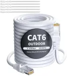 &Scaron;akotuvas Cat 6 Ethernet kabelis 70m baltas lauko/vidaus, atsparus vandeniui