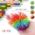 Ahejioo rinkinys i&scaron; 12 pūkuotų kamuoliukų, 6,5 cm, spalvingi &scaron;okliukai, guminis kamuolys, skirtas vakarėlių mai&scaron;eliams, vaikų gimtadienio vakarėliams 10, 9, 8, 7, 6, 5, 4 metai / &scaron;eimos žaidimai / vakarėlis / suvenyrai / draugų žaidimai / lauke