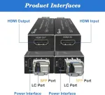 Hereta 4k Hdmi &scaron;viesolaidinis ilgintuvas su Sfp moduliu (lc prievadas) 20 km &scaron;viesolaidinis siųstuvas-imtuvas per vienmodį optinį &scaron;viesolaidį, nesuspaustas, be nuostolių, be delsimo, vienmodis vienas &scaron;viesolaidis