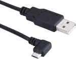 Larrits 5 m usb a į micro usb įkrovimo kabelis 90 laipsnių kampu, skirtas Tomtom automobilių navigacijai, automobilio prietaisų skydelio kamerai, gps stebėjimo kamerai, vaizdo kamerai, mobiliajam telefonui (micro usb 5m right angle)