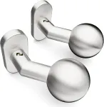 Sempro 2 besisukančios rutulinės rankenėlės ant 70 x 32 mm ovalios rozetės, pagamintos i&scaron; nerūdijančio plieno, skirtos sodo vartams, lankstus varžtų atstumas nuo 45 iki 50 mm