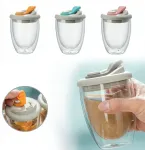 Terminis stiklinis puodelis su dangteliu, dvigubo dugno, 350ml