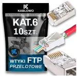 10x Ekranuoti Rj45 8p8c Ftp Cat.6 kat.6 pralaidūs ki&scaron;tukai Kablowo