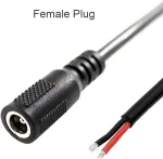 Ksopuert 18awg dc pigtail kabelis, 0.5 metro dc 5.5 mm x 2.5 mm vyri&scaron;kas ir moteri&scaron;kas atviras galas, maitinimo kabelis, remonto kabelis, skirtas pasidaryk pats prailginimo kabeliui, mar&scaron;rutizatoriui, cctv, kamerai, dvr, led juostai