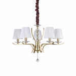 Pakabinamas &scaron;viestuvas Ideal Lux Suspended lamp with 5 lights PEGASO, E14, amber color