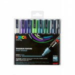 Posca - PC5M - Vidutinio galiuko ra&scaron;iklis - &Scaron;altos spalvos, 8 vnt