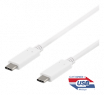 DELTACO USB-C į USB-C laidas, 1m, 10Gbps, 100W 5A, USB 3.1 Gen 2, USBC-1407