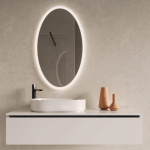 Mirrorsled Skaidrus veidrodis su LED priekiniu ap&scaron;vietimu 600x1000 (30mm) ovalas + mygtuku