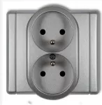 Karlik Elektrotechnik 7FGP-2zp FLEXI Lizdas podw&oacute;jne su/u sidabrinė metalik 7FGP-2zp