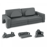 10 dalių modulinė sofa vaikams Eko oda, Pilka