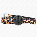 Kink Collar Gag KINK Leopard Breathable Silicone Ball Gag 4.5cm with Adjustable Strap
