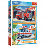 Trefl Dėlionė 2x24 vnt. - Gaisrinė ir greitoji