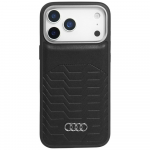Dėklas Audi GT Synthetic Leather MagSafe skirtas Apple iPhone 17 Pro Max juodos spalvos