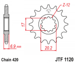 Jt Sprockets Priekinė žvaigždutė JTF1120 AM6 50 2T