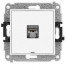Karlik Elektrotechnik 25IGKBO-5 ICON Vieno kompiuterio lizdo mechanizmas 1xRJ45, kat. 6, ekranuotas, 8 kontaktų, be ženklinimo lauko baltas matinis 25IGKBO-5