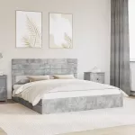 Saugos lova Betono pilka 200 x 200 cm Apdirbta mediena
