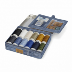 Gutermann siuvimo siūlų rinkinys džinsui metalinėje dėžutėje 799782