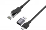 Adapteris USB Equip GigaBit USB-C+A->RJ45 St/St 3.00m juoda (133103)