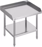 Nerūdijančio plieno darbastalis 610x711x660 mm. bortas i&scaron; 3 pusių. reguliuojamas auk&scaron;tis