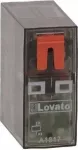 Lovato Electric Miniatiūrinė relė su LED indikatoriumi ir mechaniniu mygtuku, valdymas 24V DC, 1C/O, 16A, skirta HR5XS2.. lizdams (maks. 10A)